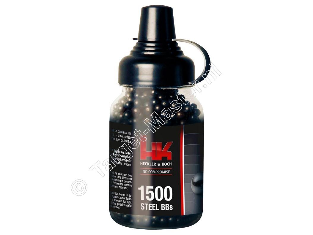 HK Steel BB Black 4.50mm Airgun BB container of 1500